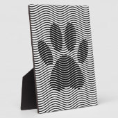 Plaque Photo Empreinte de patte De Chien Sur Les Vagues Noires (Côté)