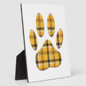 Plaque Photo Empreinte de patte de chien Tartan (Côté)