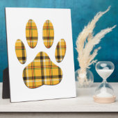 Plaque Photo Empreinte de patte de chien Tartan (Côté)