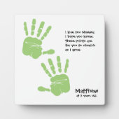 Plaque Photo Empreinte personnalisée à partir d'un enfant avec (Devant)