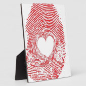 Plaque Photo empreinte rouge avec coeur (Côté)