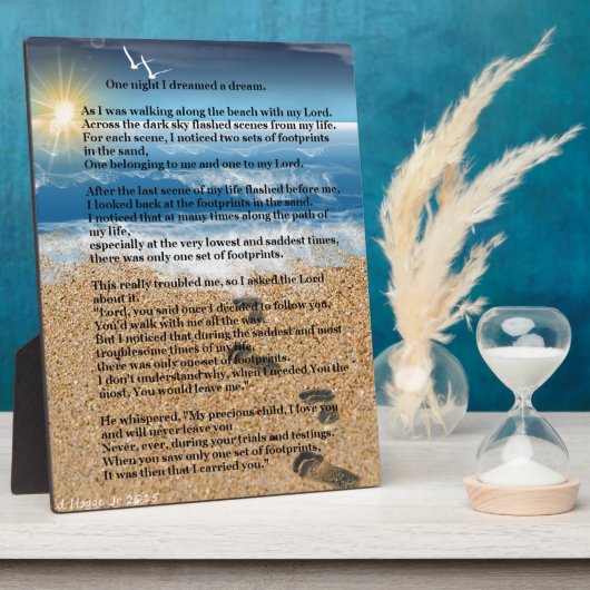 Plaque Photo Empreintes dans le sable (Côté)