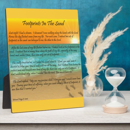 Plaque Photo Empreintes dans le sable (Côté)