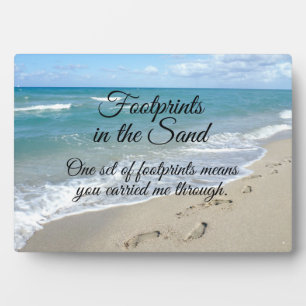 Plaque Photo Empreintes dans le Sable Inspirational Christian