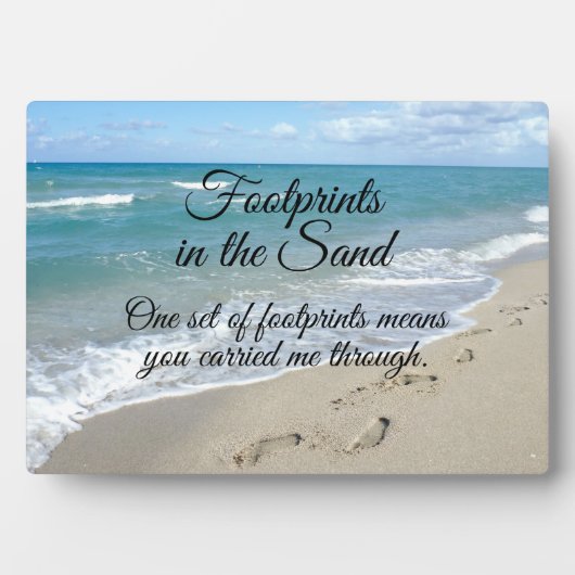 Plaque Photo Empreintes dans le Sable Inspirational Christian (Devant)