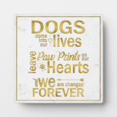 Plaque Photo Empreintes de Patte de Chien Dans Nos Cœurs Hommag (Devant)