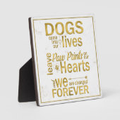 Plaque Photo Empreintes de Patte de Chien Dans Nos Cœurs Hommag (Recto)