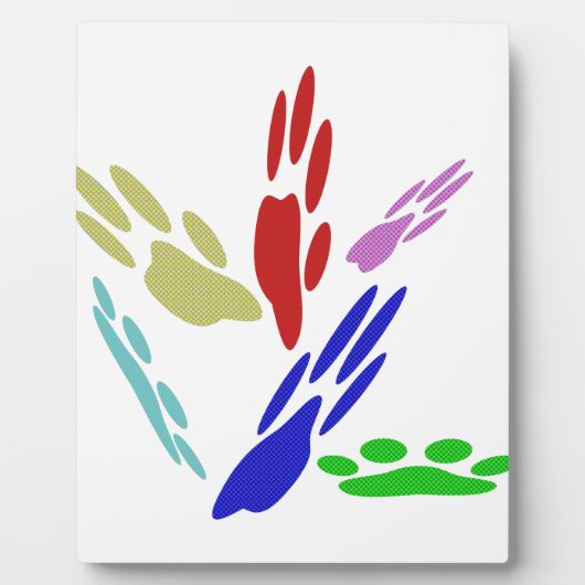 Plaque Photo Empreintes de pattes de chiens avec Pois (Devant)