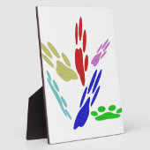 Plaque Photo Empreintes de pattes de chiens avec Pois (Côté)