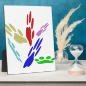 Plaque Photo Empreintes de pattes de chiens avec Pois (Côté)