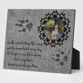 Plaque Photo Empreintes de pattes et photo (Côté)