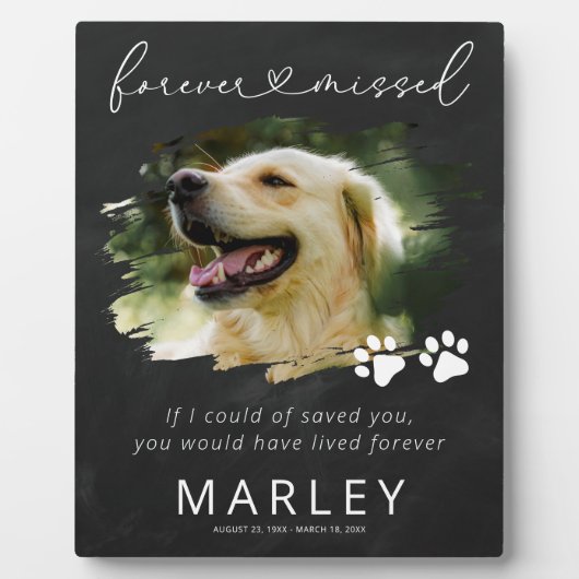 Plaque Photo Empreintes de pattes Keepsaké Pet Memorial Photo P (Devant)