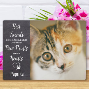 Plaque Photo Empreintes de pattes Photo personnalisée Pet Cat M