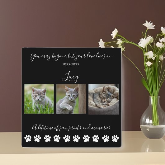 Plaque Photo Empreintes de Pattes & Souvenirs-Photo de Chat Per