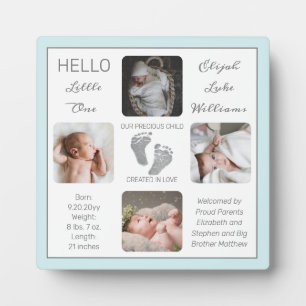 Plaque Photo Empreintes photos multiples Menthe de naissance