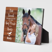 Plaque Photo Empreintes Rustiques de Sabots Sur Nos Cœurs Mémor (Côté)