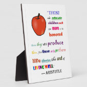 Plaque Photo En l'honneur des enseignants (Côté)