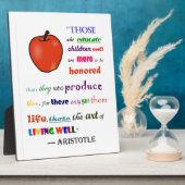 Plaque Photo En l'honneur des enseignants (Côté)