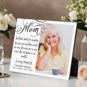 Plaque Photo En Mémoire Affectueuse De Maman Photo Poème