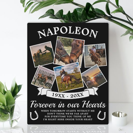 Plaque Photo En Mémoire Aimante Cheval