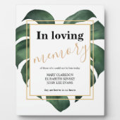 Plaque Photo En mémoire aimante Panneau mariage feuille Tableto (Devant)