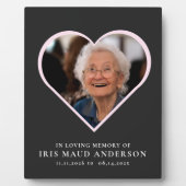 Plaque Photo en mémoire d'amour moderne mignon photo coeur (Devant)