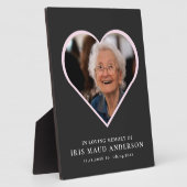 Plaque Photo en mémoire d'amour moderne mignon photo coeur (Côté)