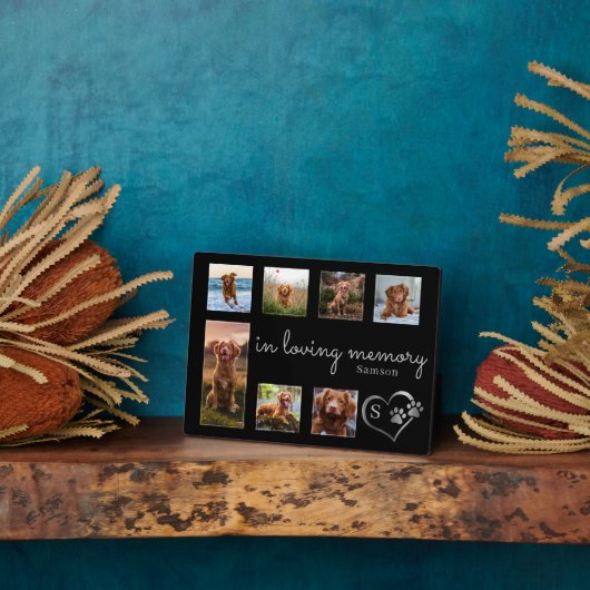 Plaque Photo En mémoire d'amour Monogram Dog Memorial (Côté)