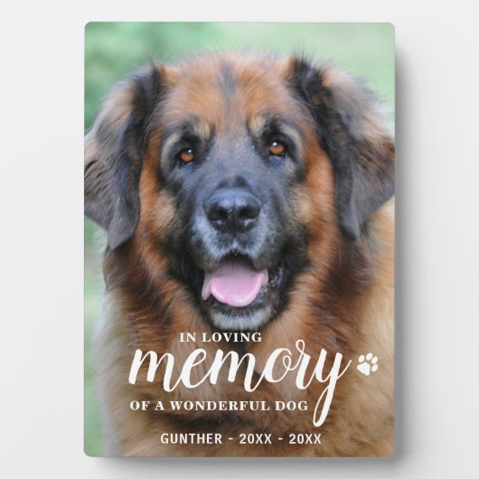 Plaque Photo En Mémoire d'amour Photo personnalisée Pet Memoria (Devant)