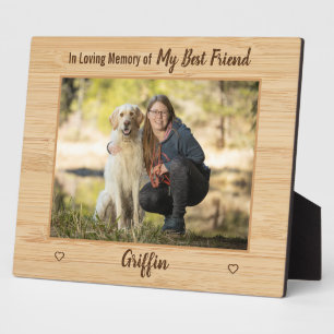 Plaque Photo En mémoire d'amour Rustique Woodgrain Pet Dog Memo