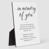 Plaque Photo En Mémoire De Vous Mariage De Mémorial Blanc Noir (Côté)