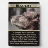 Plaque Photo En mémoire d'un animal de compagnie perdu (Devant)