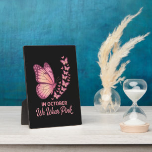 Plaque Photo En octobre Papillon Rose Poitrine