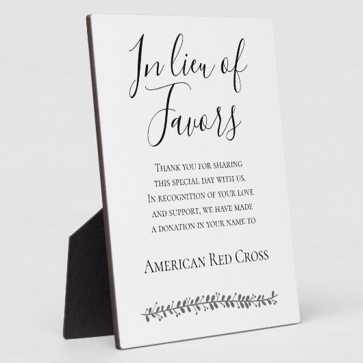 Plaque Photo En remplacement de faveurs Dons à un Mariage de bi (Côté)