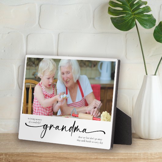 Plaque Photo En souvenir affectueux d'une grand-mère merveilleu