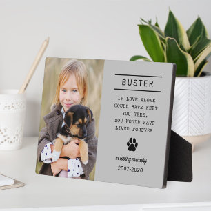 Plaque Photo En souvenir affectueux Photo de chien Gris