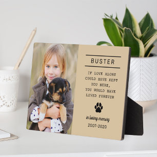 Plaque Photo En Souvenir Affectueux Photo de Chien Marron