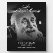 Plaque Photo En Souvenir Photo Écriture Élégante sur Présentoir (Devant)