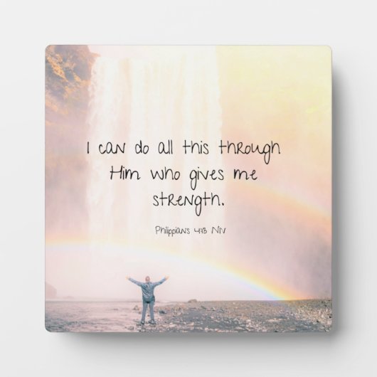 Plaque Photo Encouragement Bible Verse Citation Cascade (Devant)