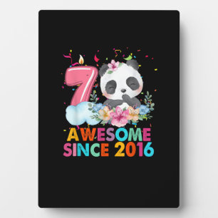 Plaque Photo Enfant de 7 ans Incroyable depuis 2016 Panda 7ème