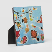 Plaque Photo Enfants à feuilles (Recto)