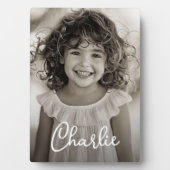 Plaque Photo Enfants photo de famille moderne script nom texte (Devant)