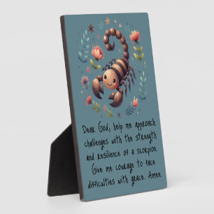 Plaque Photo Enfants prière chrétienne Woodland Scorpion sur bl