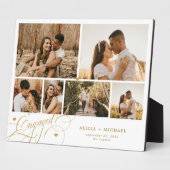 Plaque Photo Engaged couple 6 photo collage template white (Côté)