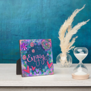 Plaque Photo Engager Plutôt Floral Whimsational Inspirationnel