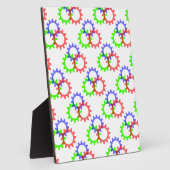 Plaque Photo Engrenages rouges, verts et bleus (Côté)