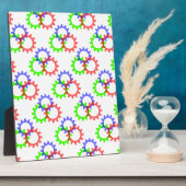 Plaque Photo Engrenages rouges, verts et bleus (Côté)