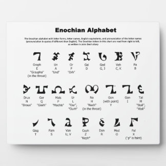 Plaque Photo Enochian Alphabet Chart