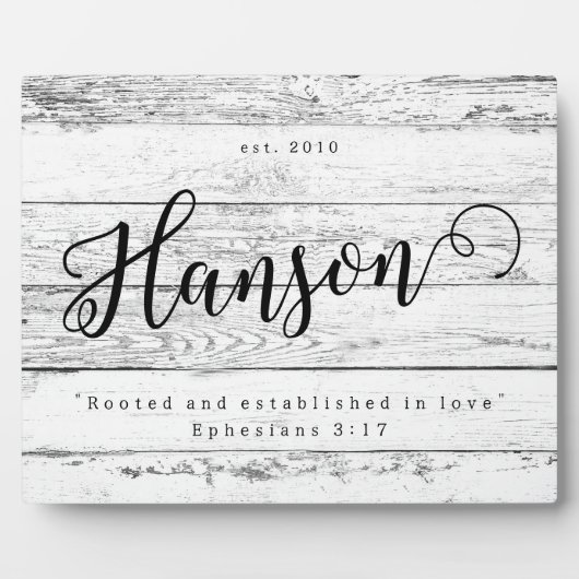 Plaque Photo Enraciné et établi en amour Nom Signal (Devant)