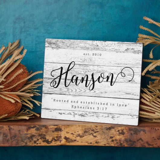 Plaque Photo Enraciné et établi en amour Nom Signal (Côté)
